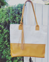 Soft Leather  and Canvas Tote