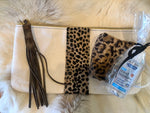 Leopard Travel Clutch with Mask
